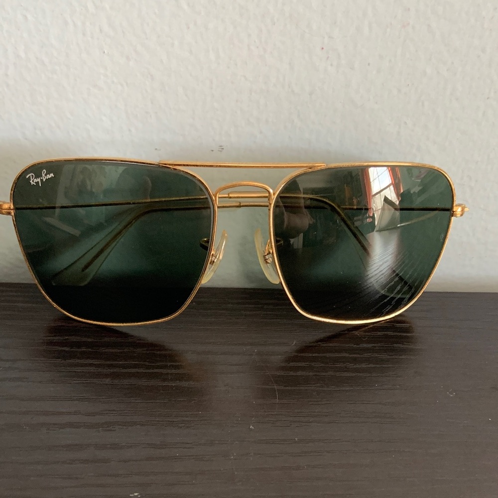 Vintage B&L Ray Ban Caravan Sunglasses with Green Lenses